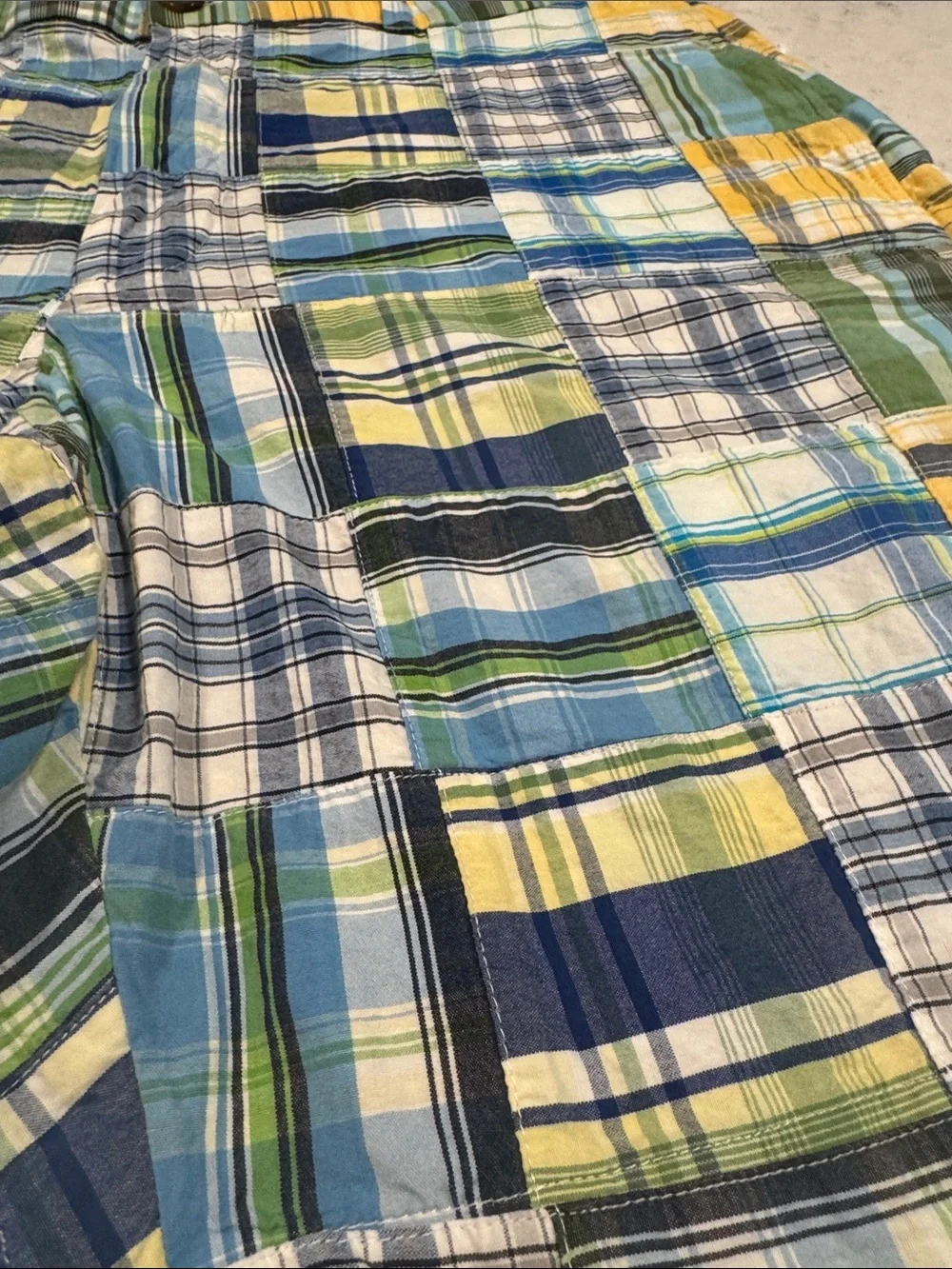 Brooks Brothers Country Club Men's Patchwork Plaid Cotton Shorts Navy Blue Green